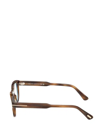 Tom Ford Round-frame Glasses In Brown