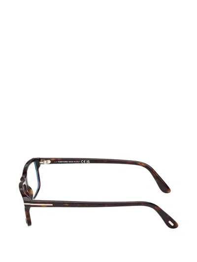 Tom Ford 53mm Rectangular Blue Light Blocking Glasses In Brown