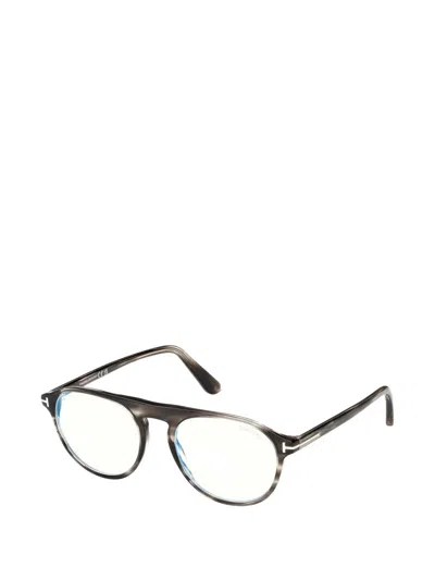 Tom Ford Round-frame Glasses In Gray
