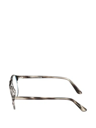 Tom Ford Round-frame Glasses In Gray