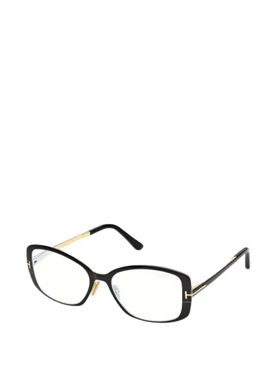 Tom Ford 54mm Rectangular Optical Glasses In Black