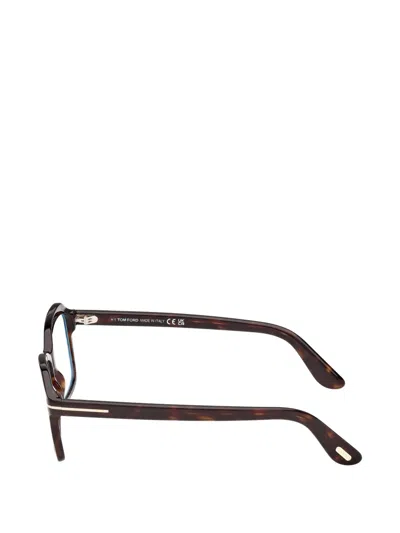 Tom Ford 54mm Rectangular Optical Glasses In Brown