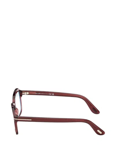 Tom Ford 54mm Blue Block Rectangular Eyeglasses In Purple