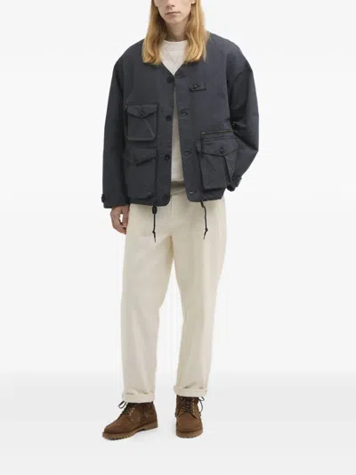 Barbour Endurance Button Multi-pocket Jacket In Blue
