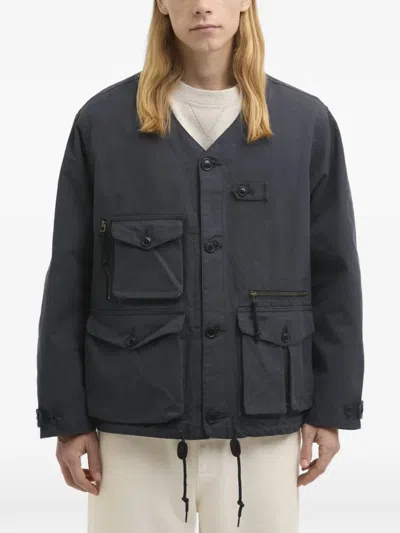 Barbour Endurance Button Multi-pocket Jacket In Blue