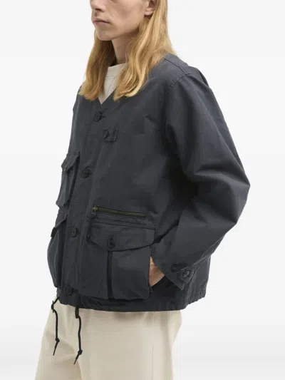 Barbour Endurance Button Multi-pocket Jacket In Blue