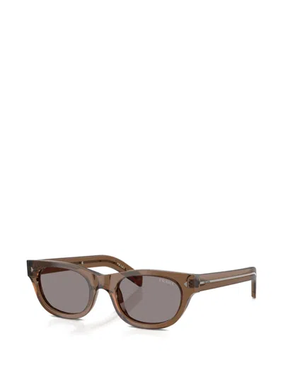 Prada Rectangle Frame Sunglasses In Brown