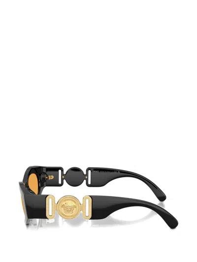 Versace 0ve4480u Angular Black Sunglasses In Black
