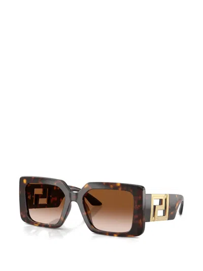 Versace 0ve4505u Rectangular Tortoiseshell Sunglasses In Green