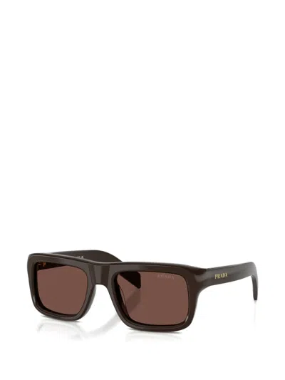 Prada Rectangle Sunglasses In Brown