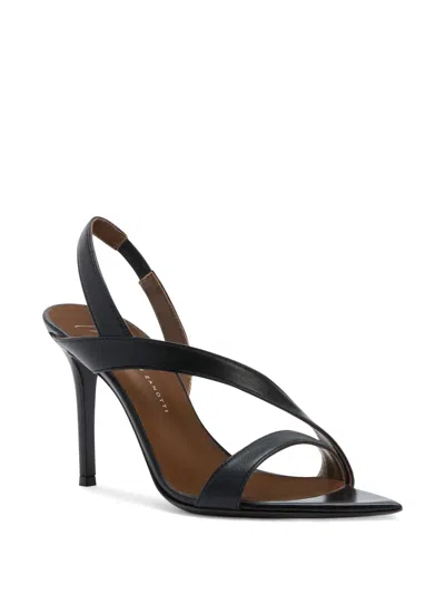Giuseppe Zanotti 90mm Leather Pointed-toe Sandals In Black