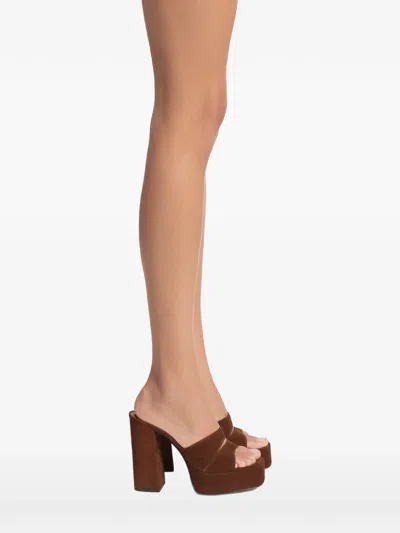 Giuseppe Zanotti 115mm Suede Platform Slide Sandals In Brown