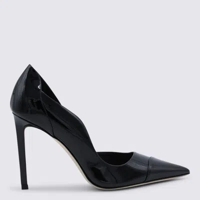 Jimmy Choo Brigitte Black Pumps With Thin Heel In Shiny Leather Woman