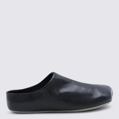 Mm6 Maison Margiela Anatomical Leather Sabot In Black