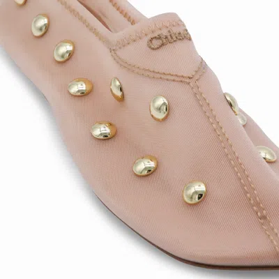 Chloé Rita Blushy Beige Ballet Flats In Transparent Mesh Women In Neutral