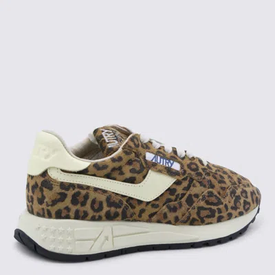 Autry Reelwind Low Sneakers In Leopard Suede And Rutaa Leather Shoes In Multi