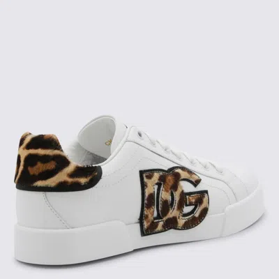 Dolce & Gabbana Portofino Light Strobel Nappa Calfskin Sneakers In White