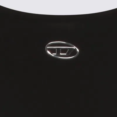 Diesel Mini Dress With Spaghetti Straps And Scoop Neck In Black