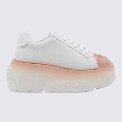 Casadei Low Top Sneakers With Contrast Platform Sole In White
