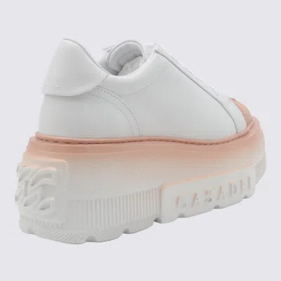 Casadei Low Top Sneakers With Contrast Platform Sole In White