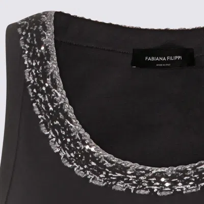 Fabiana Filippi Top Embellished Neckline Sleeveless Design Style In Black