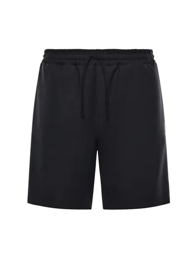 Valentino Logo Patch Drawstring Shorts In Black