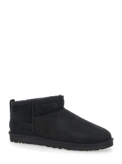 Ugg Classic Ultra Mini Sheepskin Ankle Boots 7-10 Yea In Black