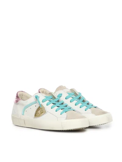 Philippe Model Prsx Leather Sneaker In White