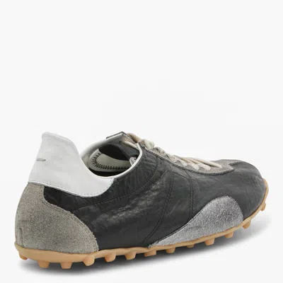 Maison Margiela Sneakers Sprinters In Suede And Leather With Vintage Finish In Black