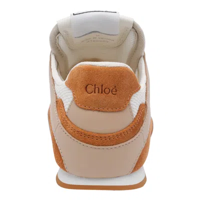 Chloé Kick Brown Sneaker With Logo Patch On The Tongue And Logo Lettering On The Back In Fabric And Suede  In Multi