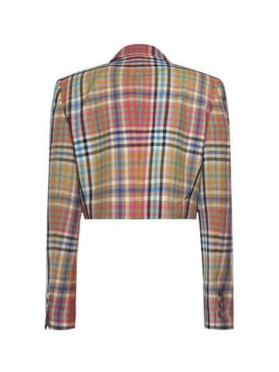 Vivienne Westwood Long Sleeve Cut Off Jacket Heather Check 44 Women In Multi