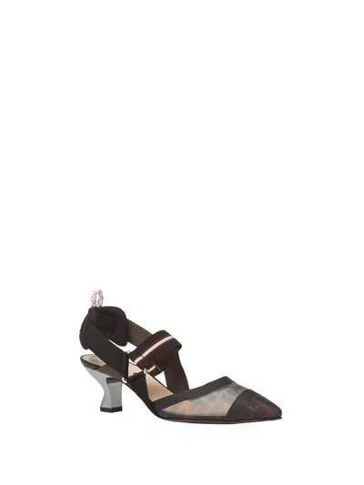 Fendi Tech Mesh Hummingbird Slingbacks Shoes