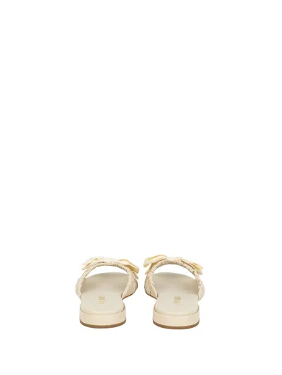Prada Bow Slide Sandal In White