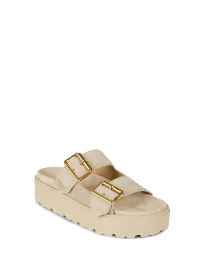 Prada Buckle Platform Sandals In Neutral