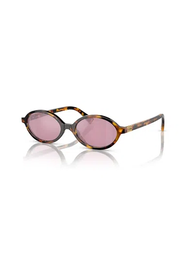 Miu Miu Miumiu 0mu 04zs Miu Regard Vau50d Havana Miele Sunglasses In Brown