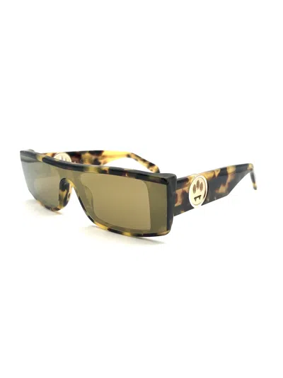 Barrow Bold Angular Frame Sunglasses In Yellow