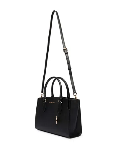 Michael Kors Becca Leather Handbag Structured Silhouette Hardware In Black