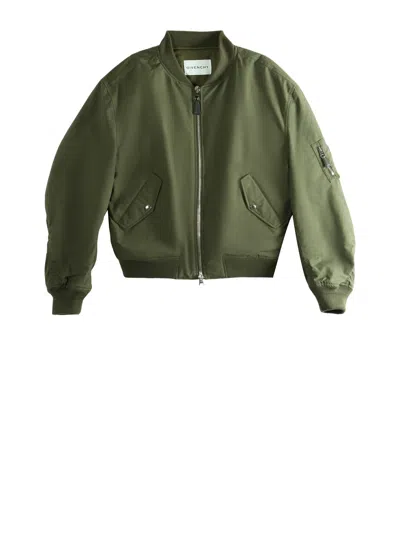 Givenchy Zip Pocket Cotton Jacket In Green