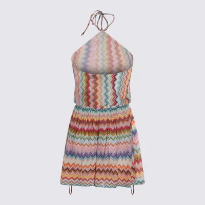 Missoni Short Jumpsuit In Lame Viscose With Pixel-effect Zigzag Pattern In Multi