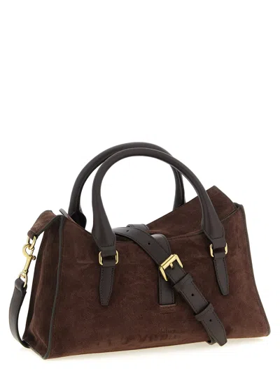 Mulberry Roxanne Brown Small Handbag With Adjustable And Removable Shoulder Strap And Two Front Pockets In Su
