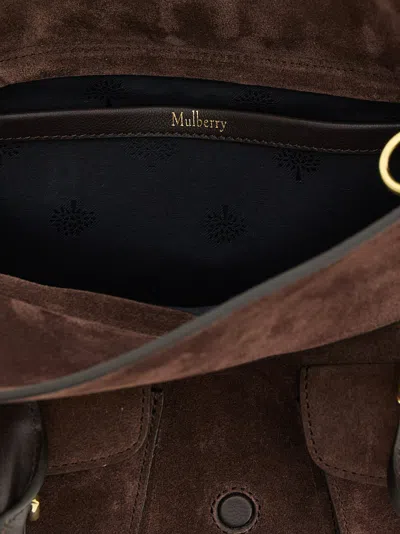 Mulberry Roxanne Brown Small Handbag With Adjustable And Removable Shoulder Strap And Two Front Pockets In Su