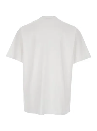 Givenchy Men White Crew Neck T-shirt With Logo On Front And Back In Cotton Man In White