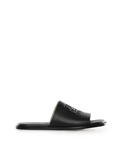 Loewe Flex Anagram Slide Sandals For Men In Black