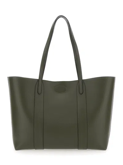 Mulberry Bayswater Green Tote Bag With Front Turn-lock Closure In Leather Woman