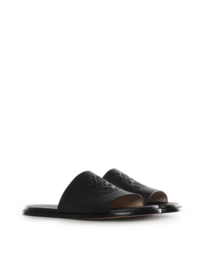 Loewe Flex Anagram Slide Sandals For Men In Black