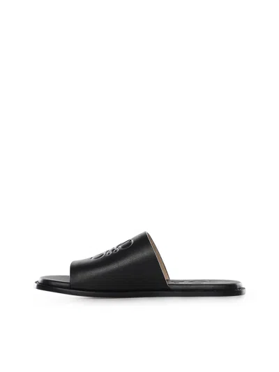 Loewe Flex Anagram Slide Sandals For Men In Black