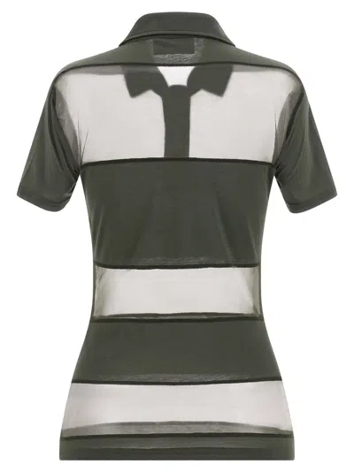Coperni Striped Sheer Polo Shirt Short Sleeves In Multi