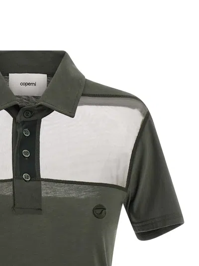 Coperni Striped Sheer Polo Shirt Short Sleeves In Multi