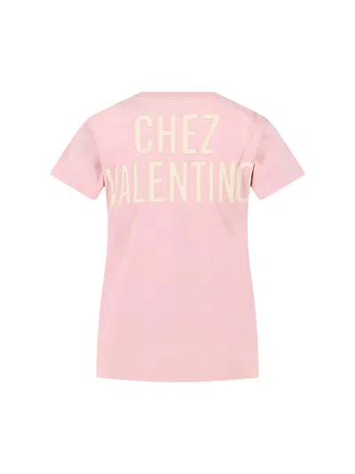 Valentino Garavani Printed Cotton T-shirt Clothing In Pink
