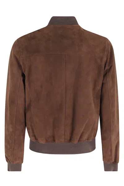 Stewart Buttoned Flap-pocket Suede Jacket In Brown